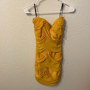 Bebe gold strapless size small dress